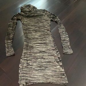 Brown and beige turtle neck dress